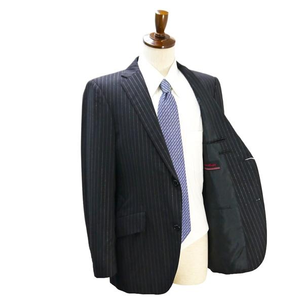 Dots & Loops FERRE 2つボタン シングルスーツ 袖口4ボタン YA7 L ダークグレー ストライプ ノータック 本切羽 春夏 6NB079 | ブランド登録なし | 01