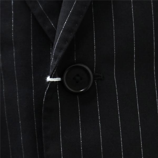 Dots & Loops FERRE 2つボタン シングルスーツ 袖口4ボタン YA7 L ダークグレー ストライプ ノータック 本切羽 春夏 6NB079 | ブランド登録なし | 02