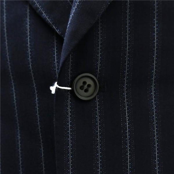 DORMEUIL Club 2つボタン シングルスーツ 袖口3つボタン AB4 M ダークネイビー 濃紺色 ストライプ ワンタック 春秋冬 6NB090 | ブランド登録なし | 02
