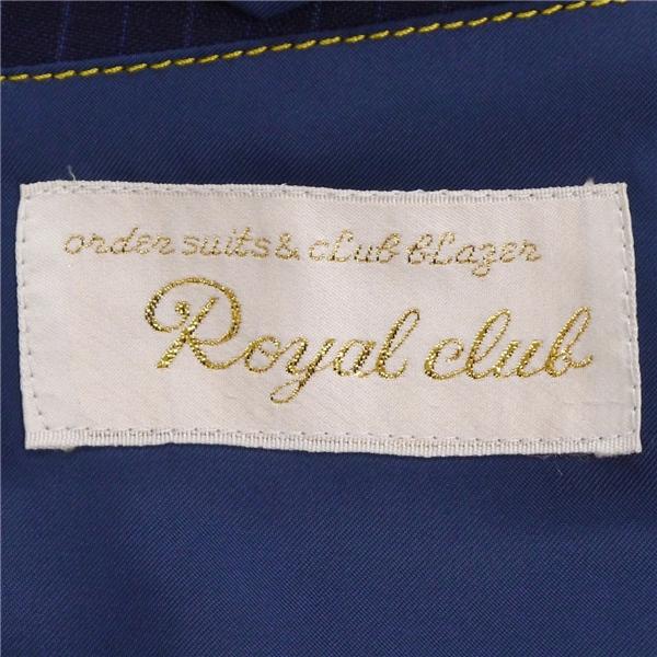 Royal club 2つボタン シングルスーツ BB4 M ダークネイビー ストライプ ノータック ゆったり 春秋 合物 55216-23548 6NB091 | ブランド登録なし | 04