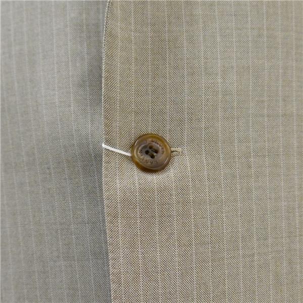 LANVIN CLASSIQUE ランバン 段返り 3つボタン シングルスーツ A8 XL 明るめのベージュ ストライプ ツータック 春秋 合物 6NB092 | ブランド登録なし | 02