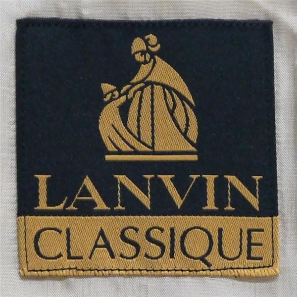 LANVIN CLASSIQUE ランバン 段返り 3つボタン シングルスーツ A8 XL 明るめのベージュ ストライプ ツータック 春秋 合物 6NB092 | ブランド登録なし | 04