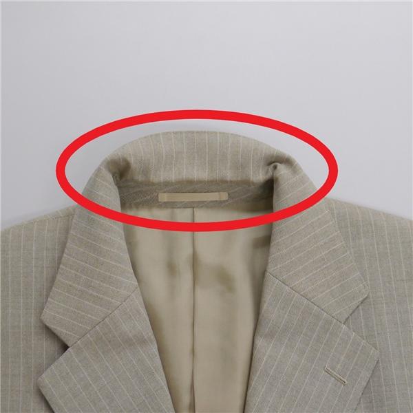 LANVIN CLASSIQUE ランバン 段返り 3つボタン シングルスーツ A8 XL 明るめのベージュ ストライプ ツータック 春秋 合物 6NB092 | ブランド登録なし | 06