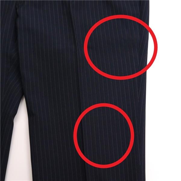 LES MUES 2つボタン シングルスーツ AB7 L ダークネイビー 濃紺色 ストライプ ワンタック WASHABLE 春秋冬 V2322620 6NB097 | ブランド登録なし | 07