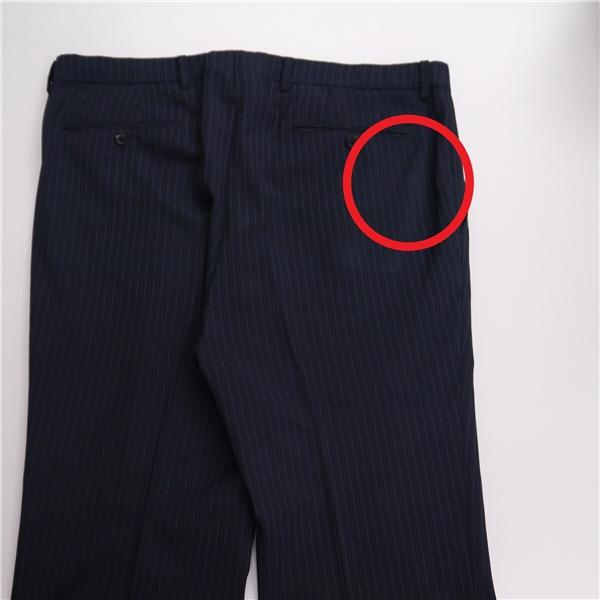 LES MUES 2つボタン シングルスーツ AB7 L ダークネイビー 濃紺色 ストライプ ワンタック WASHABLE 春秋冬 V2322620 6NB097 | ブランド登録なし | 08