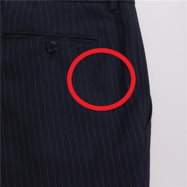 LES MUES 2つボタン シングルスーツ AB7 L ダークネイビー 濃紺色 ストライプ ワンタック WASHABLE 春秋冬 V2322620 6NB097 | ブランド登録なし | 09