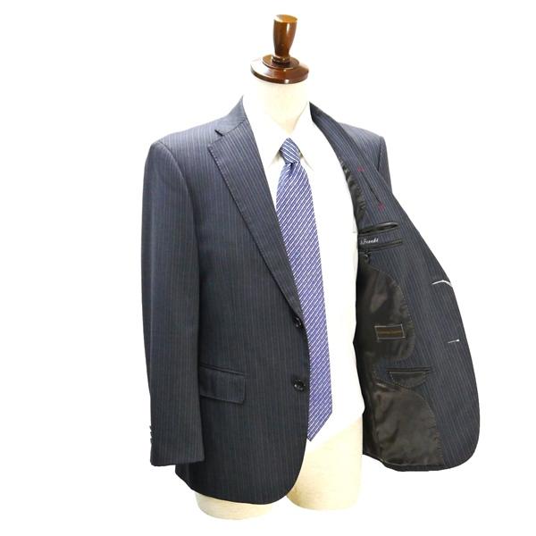 CHRISTIAN ORANI 2パンツ 2つボタン シングルスーツ AB4 M ダークグレー ストライプ ワンタック 春秋 合物 YCBK43137-43 6NB099 | ブランド登録なし | 01