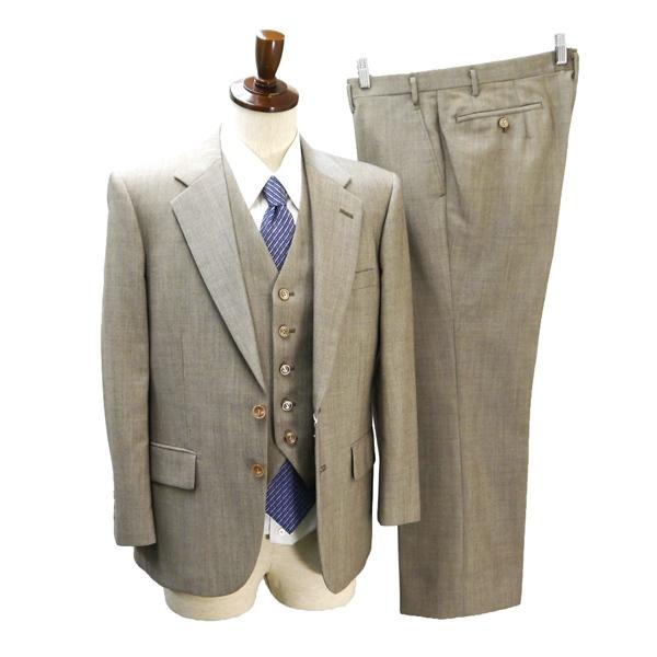 THE CHIC ザシック 3ピース 2つボタン シングルスーツ 袖口3つボタン BB4 M ベージュ 薄茶色 ノータック ゆったり 春秋冬 6NB100 | ブランド登録なし