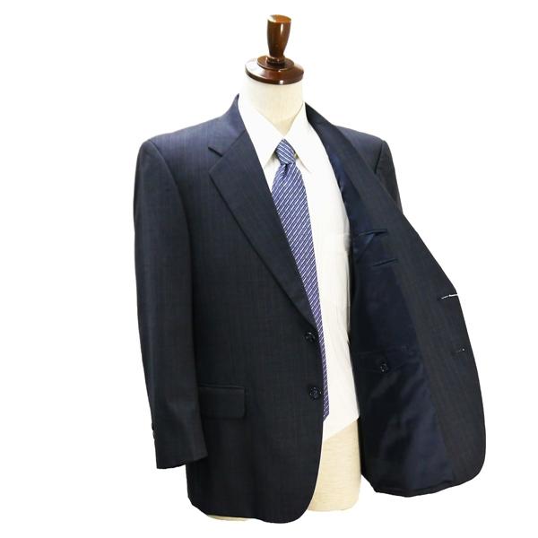 MATSUYA GINZA 2つボタン シングルスーツ 袖口4つボタン BB5 L ダークネイビー ストライプ ワンタック 春秋 合物 6NB107 | ブランド登録なし | 01
