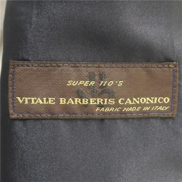 美品 イタリア製カノニコ 2つボタン シングルスーツ AB3 S ダークネイビー シャドーストライプ ワンタック 春秋 合物 240 6NB114 | ブランド登録なし | 04
