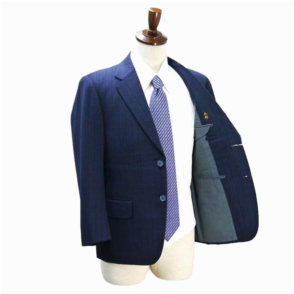 TAILOR Kanai 2つボタン シングルスーツ 袖口3つボタン A3 S ダークネイビー 濃紺色 ストライプ ワンタック 本切羽 春秋冬 6NB116 | ブランド登録なし | 01