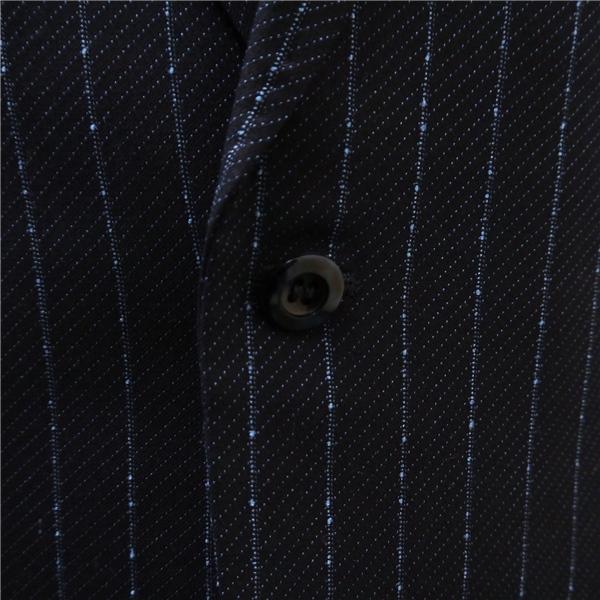 3ピース 2つボタン シングルスーツ 袖口3つボタン BB6 L ダークネイビー 濃紺色 ストライプ ノータック ゆったり 春秋冬 6NB121 | ブランド登録なし | 02