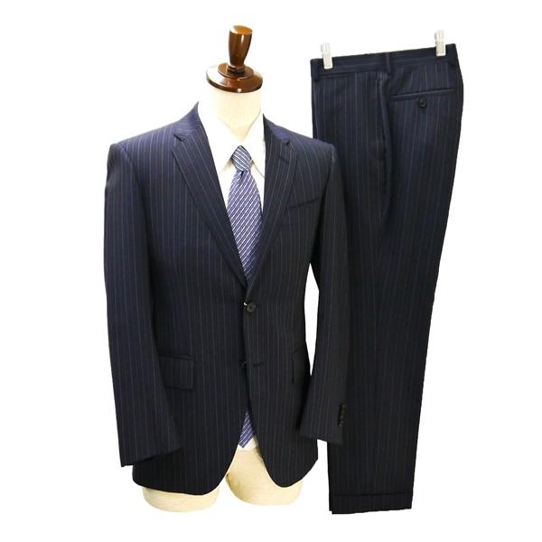 スーツカンパニー ALPE SOLIVO 2つボタン シングルスーツ Y5 M ダークネイビー ストライプ 本切羽 春秋 合物 0586851 6NB124 | ブランド登録なし