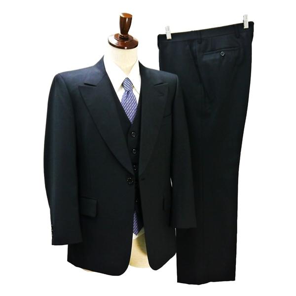 KOYO FORMAL 3ピース 1つボタン シングルスーツ 袖口3つボタン BB4 M 光沢のあるブラック フォーマル 春秋冬 175-5005 6NB126 | ブランド登録なし