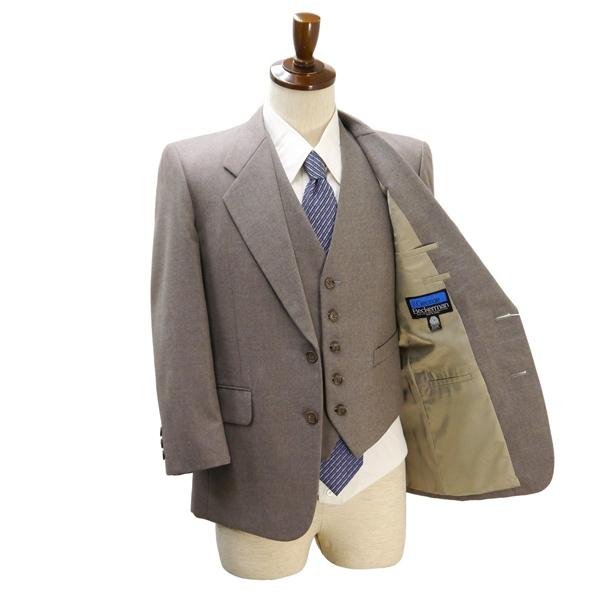 George Beckerman 3ピース 2つボタン シングルスーツ 袖口3つボタン A3 S ブラウン系 茶色系 ノータック 秋冬 537-734 6NC007 | ブランド登録なし | 01
