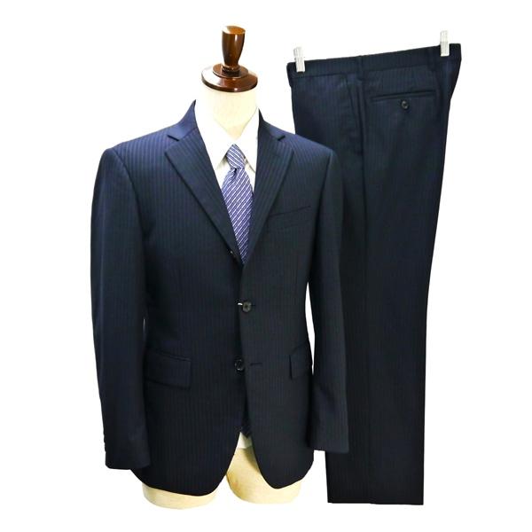 INTIMAGE 2パンツ 段返り 3つボタン シングルスーツ A5 M ダークネイビー ストライプ ノータック 春秋 合物 515312 6NC016 | ブランド登録なし