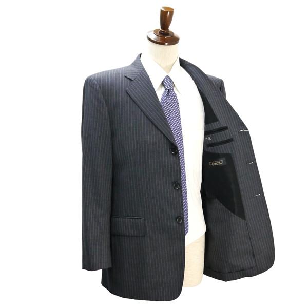 美品 Dino 2パンツ 3つボタン シングルスーツ A5 M ダークグレー 暗灰色 ストライプ ツータック 春秋 合物 772608-1 6NC021 | ブランド登録なし | 01