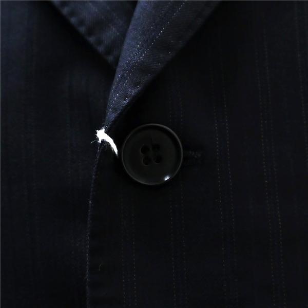 ニューヨーカー 3つボタン シングルスーツ 袖口4つボタン A6 M ダークネイビー ストライプ ツータック 春秋冬 11-02-9107 6NC057 | NEWYORKER | 02