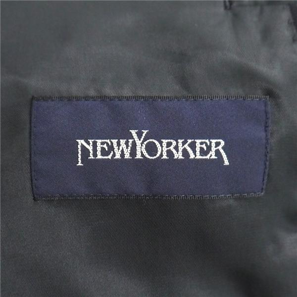 ニューヨーカー 3つボタン シングルスーツ 袖口4つボタン A6 M ダークネイビー ストライプ ツータック 春秋冬 11-02-9107 6NC057 | NEWYORKER | 04