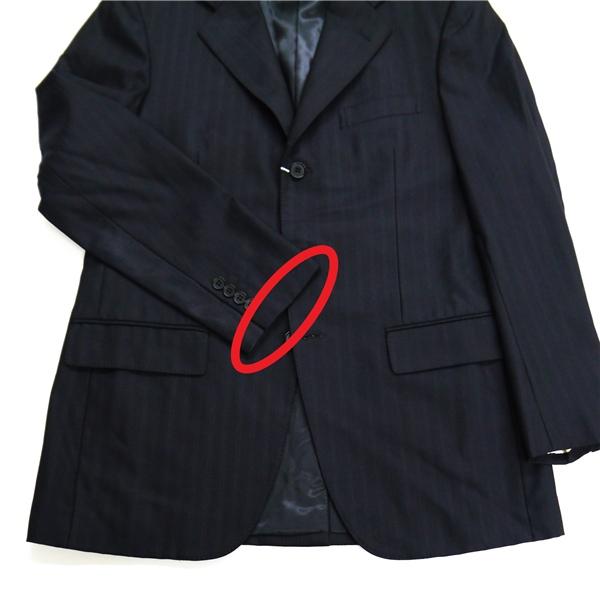 ニューヨーカー 3つボタン シングルスーツ 袖口4つボタン A6 M ダークネイビー ストライプ ツータック 春秋冬 11-02-9107 6NC057 | NEWYORKER | 05