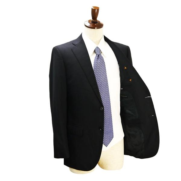 HILTON ヒルトン 2つボタン シングルスーツ 袖口4つボタン YA5 M ブラック 黒色 ノータック 細身 本切羽 春秋 合物 191100 6NC065 | HILTON | 01