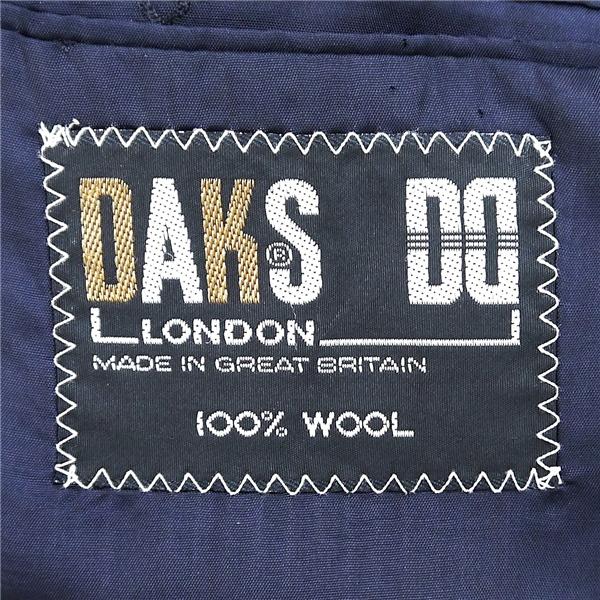 DAKS ダックス 6つボタン ダブルスーツ 袖口3つボタン AB5 M ダークネイビー 濃紺色 チェック ツータック 春秋冬 6ND001 | DAKS | 04