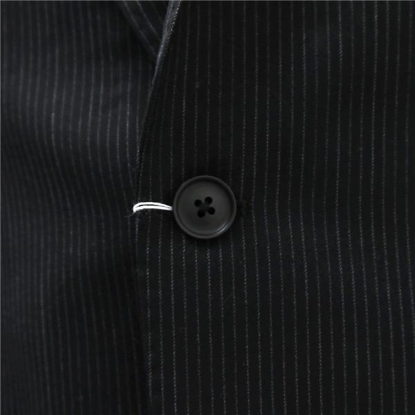 JOHN PEARSE 2つボタン シングルスーツ 袖口4つボタン A5 M ダークグレー ストライプ ノータック 春秋 合物 899692-2 6ND006 | ブランド登録なし | 02
