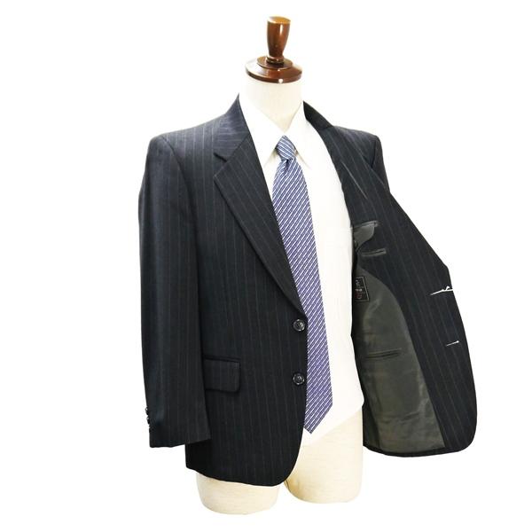 TOKYU PEPPER LEE 2つボタン シングルスーツ 袖口3つボタン AB3 S ダークグレー 暗灰色 ストライプ ツータック 春秋冬 6ND009 | ブランド登録なし | 01
