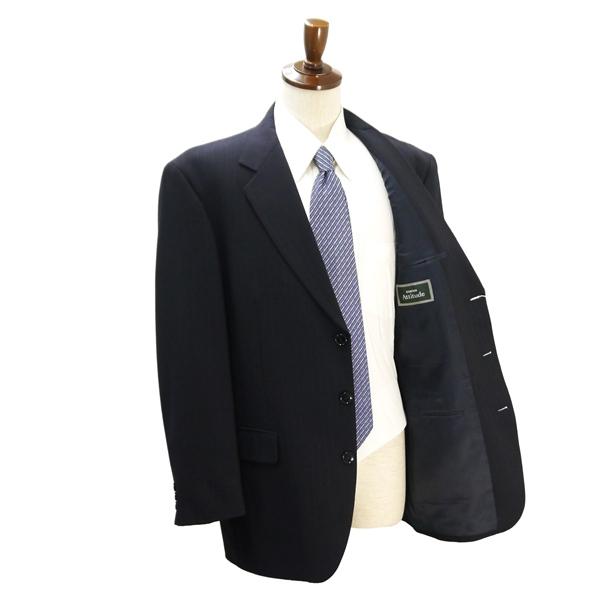 DOMAIN Attitude 3つボタン シングルスーツ AB7 L ダークネイビー 濃紺色 ストライプ ツータック 春秋 合物 92210309-39 6ND015 | ブランド登録なし | 01