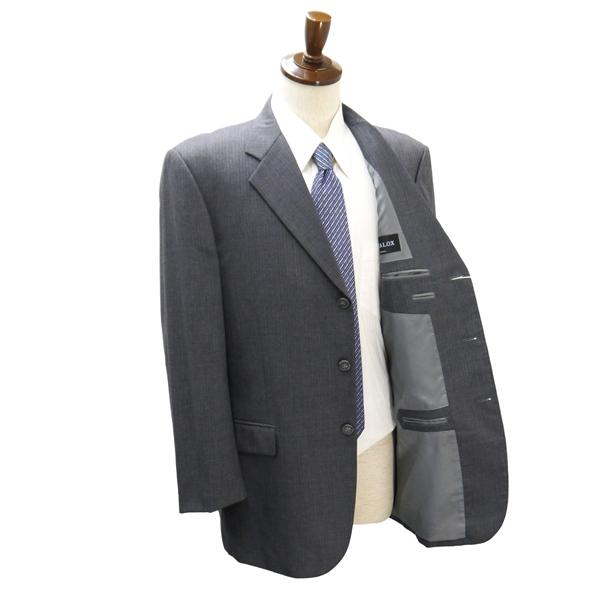 美品 LUCALOX 3つボタン シングルスーツ AB6 L ダークグレー 暗灰色 ストライプ ツータック 春夏 400-5-CSR-LY NS-0003 6ND021 | ブランド登録なし | 01