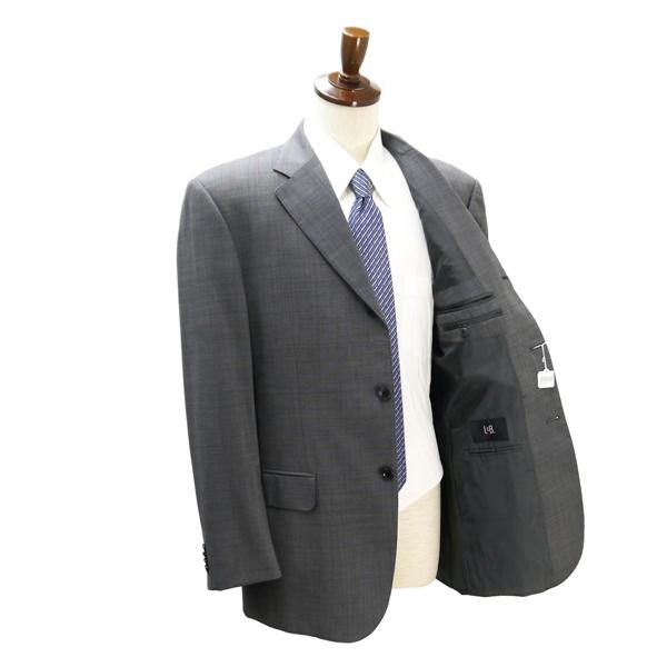 L&B HOMME EXTRA FINE WOOL 段返り 3つボタン シングルスーツ AB7 L グレー ツータック ストレッチ 春秋 合物 MKY1106 6ND022 | ブランド登録なし | 01
