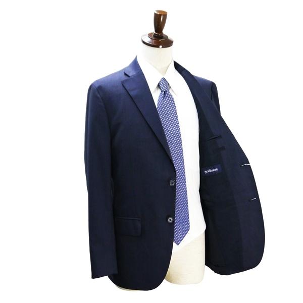 ニューヨーカー 2つボタン シングルスーツ 袖口4つボタン A7 L ダークネイビー ストライプ ノータック 春夏 11-18-5114 6ND025 | NEWYORKER | 01