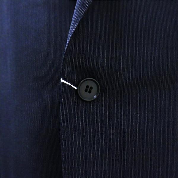 ニューヨーカー 2つボタン シングルスーツ 袖口4つボタン A7 L ダークネイビー ストライプ ノータック 春夏 11-18-5114 6ND025 | NEWYORKER | 02
