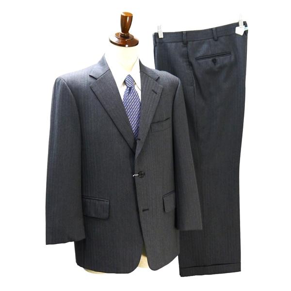 J.PRESS Jプレス 段返り 3つボタン シングルスーツ AB5 M ダークグレー ヘリンボーンストライプ 春秋冬 0215-SROV-NA-0104 6ND027 | J.PRESS