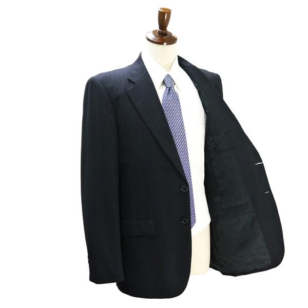 DAIMARU 段返り 3つボタン シングルスーツ 袖口4つボタン AB8 XL ダークネイビー ストライプ ワンタック 春秋冬 8787858 6ND036 | ブランド登録なし | 01
