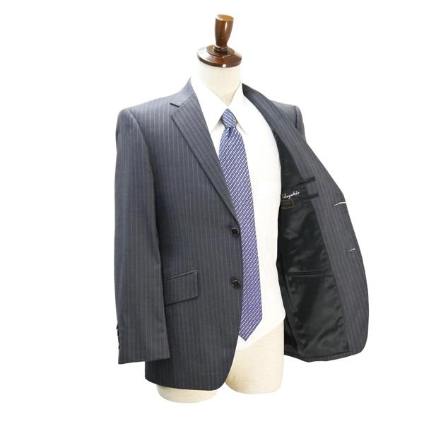 KENT&CURWEN 2つボタン シングルスーツ A4 S ダークグレー 暗灰色 ストライプ ノータック 春秋冬 K111102-97-002 6ND039 | ブランド登録なし | 01