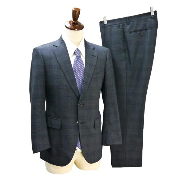 JET CRUISE 麻布テーラー WORLD TRAVELER 2つボタン シングルスーツ AB4 M ダークグレー チェック ストレッチ 春秋冬 6ND046 | 麻布テーラー