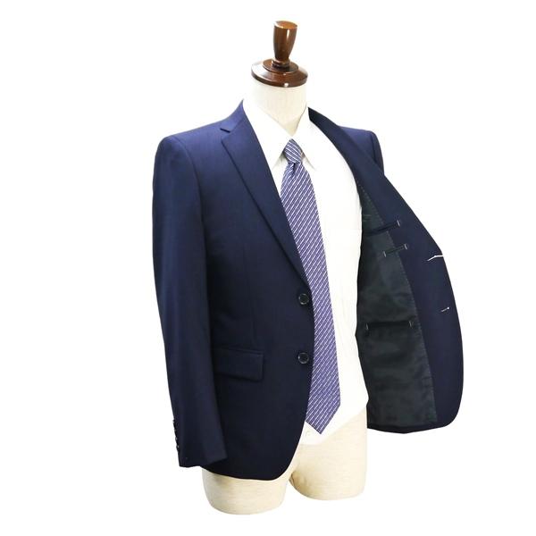 新品同様 美品 TOPVALU 2つボタン シングルスーツ Y4 S ダークネイビー ストライプ ノータック 細身 春夏 TV149SA05S8 6ND061 | ブランド登録なし | 01