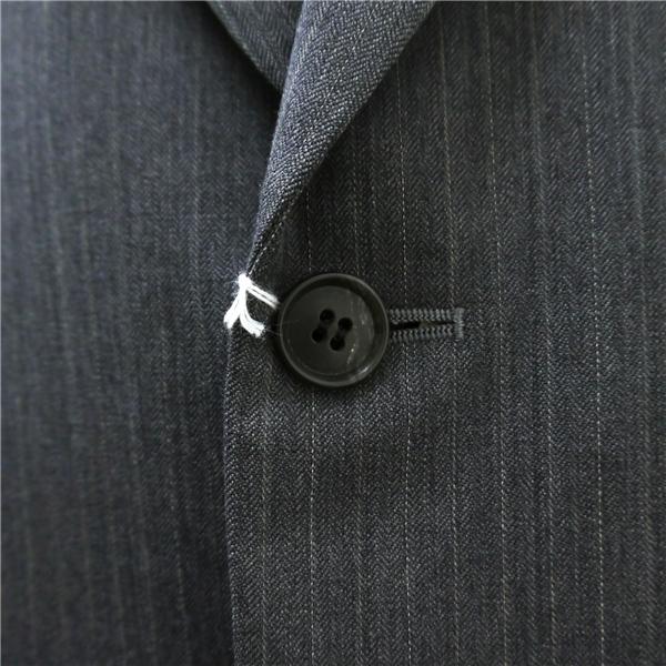 SAIKAYA サイカヤ 2つボタン シングルスーツ 袖口3つボタン BB8 XL ダークグレー 暗灰色 ストライプ ツータック 春秋冬 6ND066 | ブランド登録なし | 02