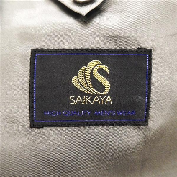 SAIKAYA サイカヤ 2つボタン シングルスーツ 袖口3つボタン BB8 XL ダークグレー 暗灰色 ストライプ ツータック 春秋冬 6ND066 | ブランド登録なし | 04