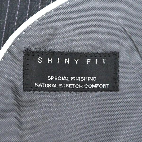 MEN'S BA-TSU SHINY FIT 2つボタン シングルスーツ AB5 M ダークグレー ストライプ ノータック 春秋冬 492201-504-11-45 6ND100 | ブランド登録なし | 05