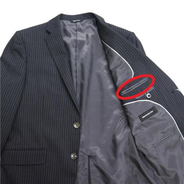 MEN'S BA-TSU SHINY FIT 2つボタン シングルスーツ AB5 M ダークグレー ストライプ ノータック 春秋冬 492201-504-11-45 6ND100 | ブランド登録なし | 06