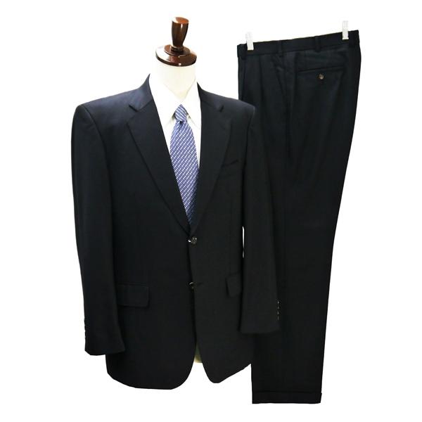 TOBU DORMEUIL 2つボタン シングルスーツ BB7 XL ブラック シャドーストライプ ツータック ゆったり 春秋冬 88565-874984 6ND106 | ブランド登録なし