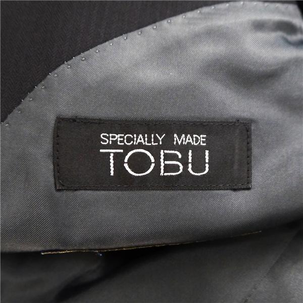 TOBU DORMEUIL 2つボタン シングルスーツ BB7 XL ブラック シャドーストライプ ツータック ゆったり 春秋冬 88565-874984 6ND106 | ブランド登録なし | 04