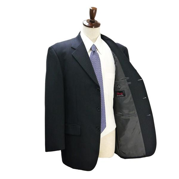 Fervido UOMO 2パンツ 3つボタン シングルスーツ AB6 L ダークグレー 暗灰色 ストライプ ツータック 春秋冬 1857421 6NE026 | ブランド登録なし | 01