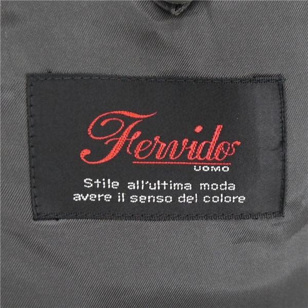 Fervido UOMO 2パンツ 3つボタン シングルスーツ AB6 L ダークグレー 暗灰色 ストライプ ツータック 春秋冬 1857421 6NE026 | ブランド登録なし | 04