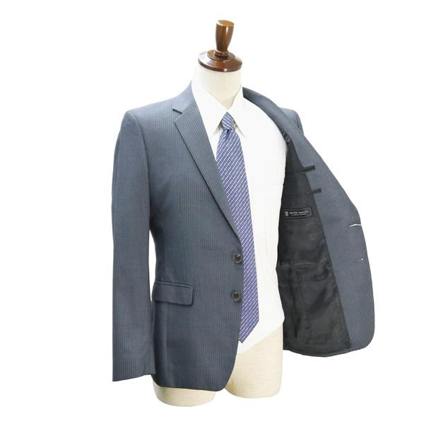美品 DEVON homme 2つボタン シングルスーツ 袖口4つボタン A6 M グレー 灰色 ストライプ ワンタック 春秋 合物 9WEL212N 6NF008 | ブランド登録なし | 01