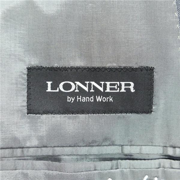 美品 LONNER ロンナー 2つボタン シングルスーツ 袖口4つボタン A5 M グレー 灰色 ストライプ ワンタック 春夏 8755 6NF016 | ブランド登録なし | 04