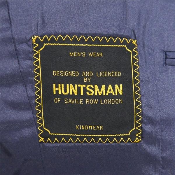 美品 HUNTSMAN 3ピース 2つボタン シングルスーツ AB4 M ダークネイビー ストライプ ノータック 春秋冬 HM32S009 B 6NF041 | ブランド登録なし | 04