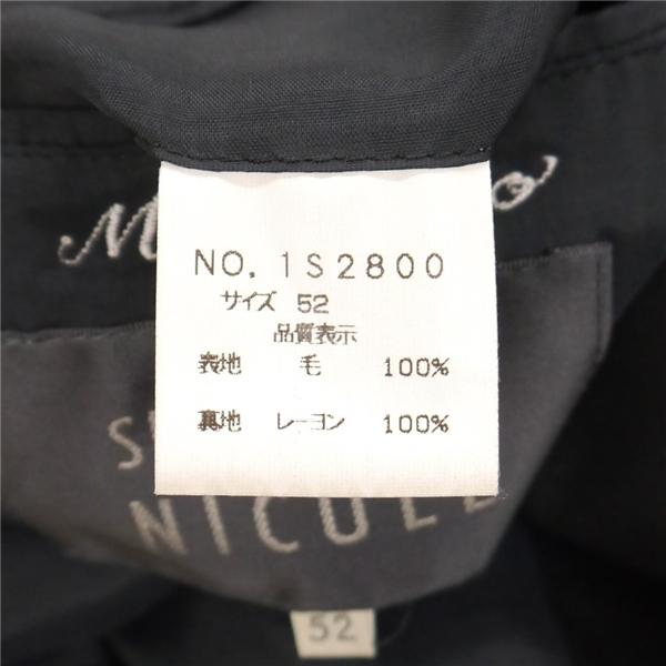 SEDUCTION de NICOLE ニコル 3つボタン シングルスーツ 袖口3つボタン AB8 XL ブラック 黒色 ツータック 春秋冬 1S2800 6NF043 | ブランド登録なし | 03